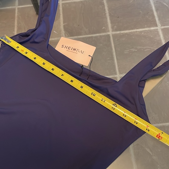 SHEIN, M,size 6,body suit,3 snaps,navy, lovely square neckline,fully lined NWT - Picture 7 of 12